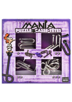Łamigłówki metalowe 4 szt Ball Puzzles fiolet G3