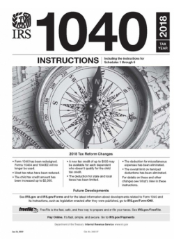 IRS Form 1040 Instructions - Tax year 2018 (Form 1040 included)