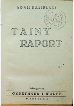 Tajny raport około 1938 r.