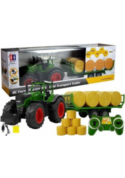 Duży traktor z przyczepką 80 cm