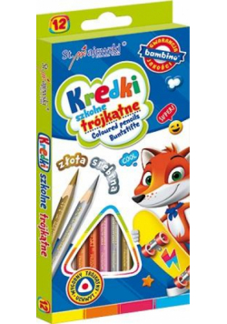 Kredki trójkątne 12 kolorów BAMBINO