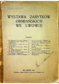 Wystawa zabytków ormiańskich we Lwowie 1933 r.