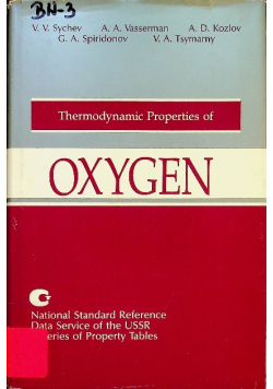 Thermodynamic properties of oxygen