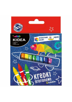 Kredki grafionowe 12 kolorów KIDEA