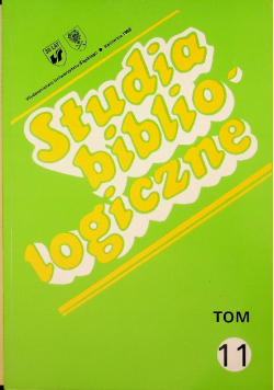 Studia bibliologiczne Tom 11