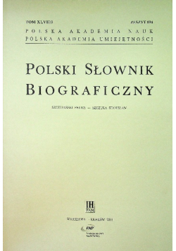 Polski słownik Biograficzny zeszyt 194