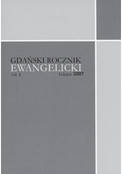 Gdański rocznik Ewangelicki Vol I