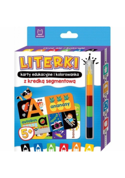 Literki Karty edukacyjne i kolorowanka z kredką segmentową