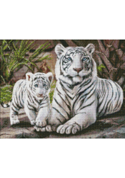 Diamentowa mozaika - Rodzina bengalska 40x50cm