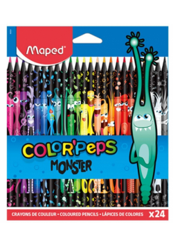 Kredki Colorpeps Monster trójkątne 24 kol MAPED
