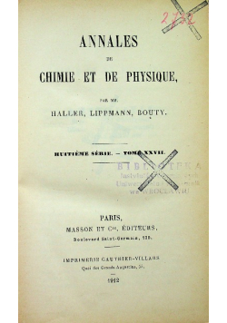 Annales de chimie et de physique Tome 27 1912 r.