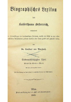 Biographisches Lexikon des Kaiserthums Oesterreich 1889r