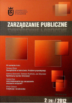 Zarządzanie publiczne Nr 2 20 / 2012
