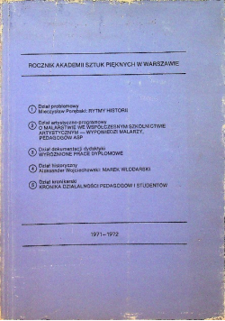 Rocznik akademii sztuk pięknych w Warszawie 1971 1972