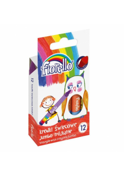 Kredki świecowe trójkątne Jumbo12 kolorów FIORELLO