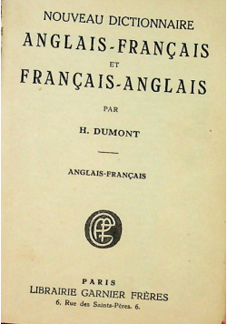 Nouveau Dictionnaire Anglais - Francais et Francais - Anglais