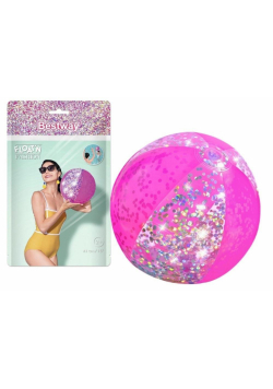 Piłka plażowa różowa z brokatem 41cm
