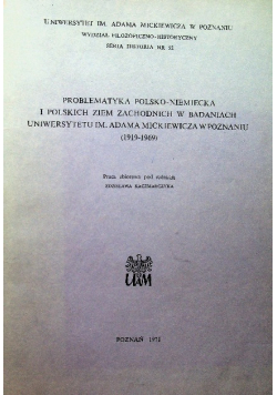 Problematyka Polsko Niemiecka i polskich ziem zachodnich