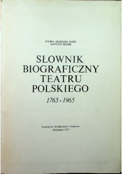 Słownik biograficzny teatru polskiego