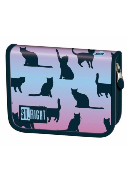 Piórnik dwuklapkowy bez wyp. Stright Night Cats