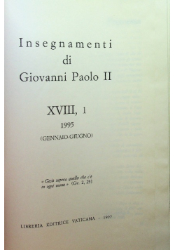 Insegnamenti di giovanni paolo VIII 1