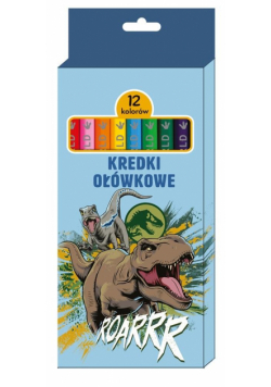 Kredki ołówkowe 12 kolorów Jurassic Park