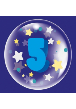 Balon 45cm dla chłopca cyfra 5 TUBAN