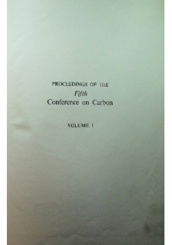 Proceedings of the fifth conference on Carbon
