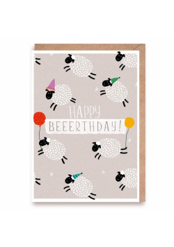 Kartka urodzinowa Owce Happy Beerthday