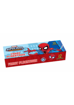 Farby plakatowe 12 kolorów Spider Man