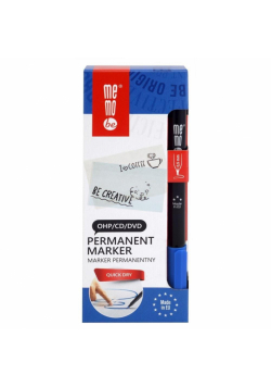 Marker permanentny 0,5mm niebieski (10szt) MemoBe