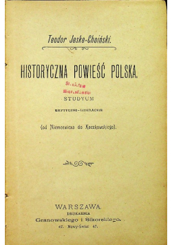 Historyczna powieść polska 1899 r