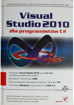 Visual Studio 2010 dla programistów C# Płyta CD