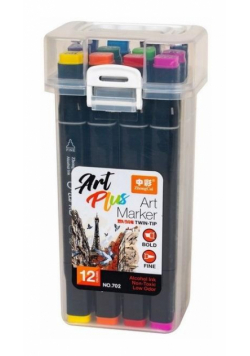 Marker pernamentny dwustronny Art Plus 12 kolorów