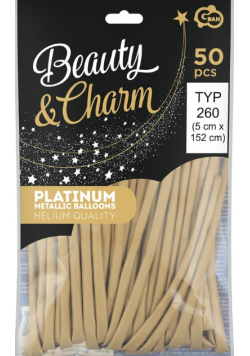 Balony Beauty&Charm platynowe jasnozłote 50 sztuk Nowe