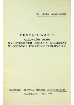 Postępowanie członków Ormo wykonujących zadania społeczne w ochronie porządku publicznego