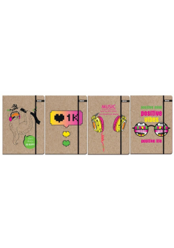 Teczka z gumką A4 Kraft Fluo mix