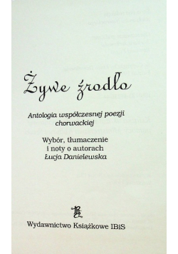 Żywe Źródło  Antologia współczesnej poezji chorwackiej