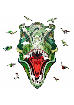 Puzzle Drewniane 2D Układanka T-Rex