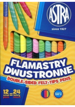 Flamastry dwustronne Astra 12 sztuk=24 kol. ASTRA