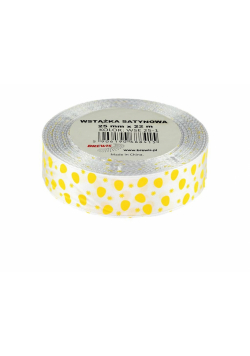 Wstążka satynowa wielkanocna biała 25mmx22m
