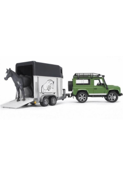 Land Rover z przyczepą dla konia i figurką konia