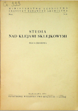 Studia nad klejami sklejkowymi