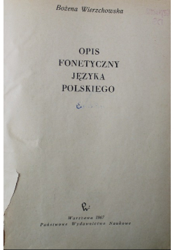 Opis fonetyczny języka polskiego