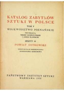 Katalog zabytków sztuki w Polsce Tom V Województwo Poznańskie Zeszyt 16
