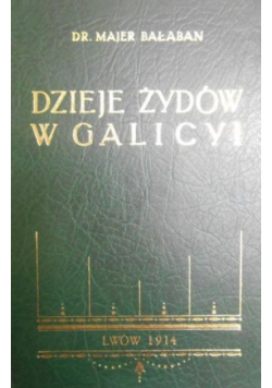 Dzieje żydów w Galicji i w Rzeczypospolitej Krakowskiej reprint z 1914 r