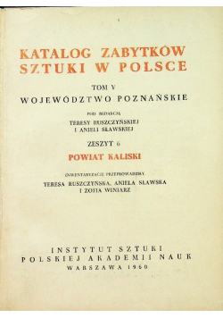 Katalog zabytków sztuki w Polsce tom V zeszyt 6