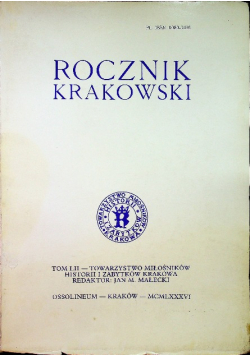 Rocznik krakowski tom LII