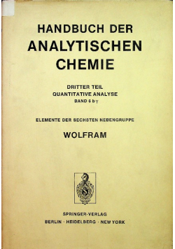 Handbuch der Analytischen Chemie