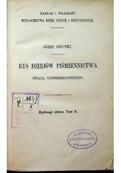 Rys dziejów piśmiennictwa świata niechrześcijańskiego 1867 r.